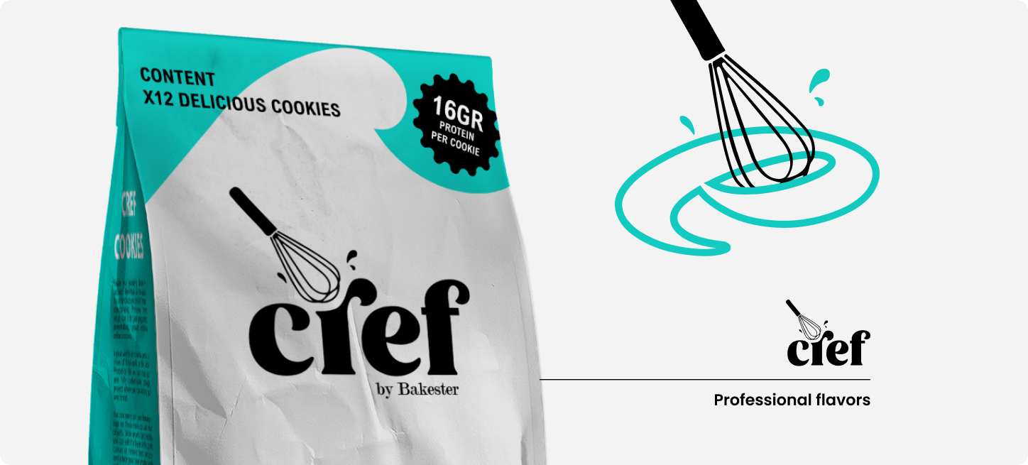Cref brand cookie bag and a logo variant.