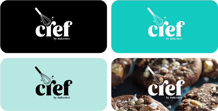 Variations and uses of the logotype on different backgrounds with colors and images